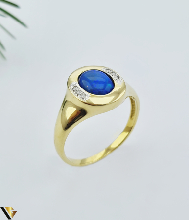 Bijuterii din aur - Inel Aur 14k, Opal 0.58 ct, Diamante 0.054 ct