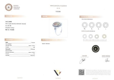 Inel Aur 18k, Opal 2.10 ct, Diamante 0.59 ct [4]