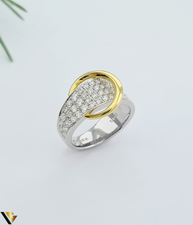 Inele din aur - Inel Aur 18k, Platina 900, Diamante 1.00 ct