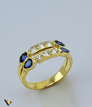 Inel Aur 18k, Safire si Diamante de cca. 0.48 ct in total, 5.18 grame [2]