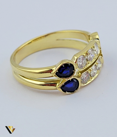 Inel Aur 18k, Safire si Diamante de cca. 0.48 ct in total, 5.18 grame [5]