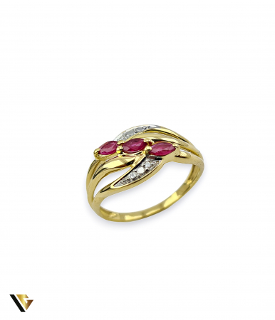 Inel Aur 18k, Spinel si Diamante de aprox 0.01 ct in total, 2.24 grame [0]