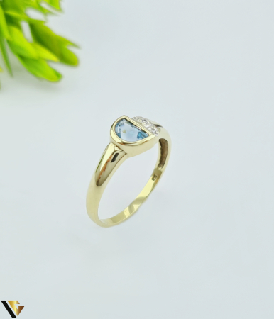 Bijuterii din aur - Inel Aur 8k, Topaz, Diamante 0.02 ct