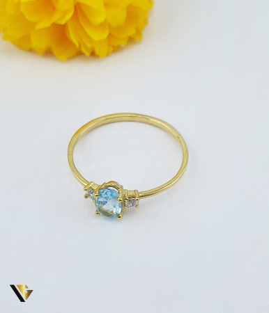 Inel Aur 9k, Blue Topaz [1]