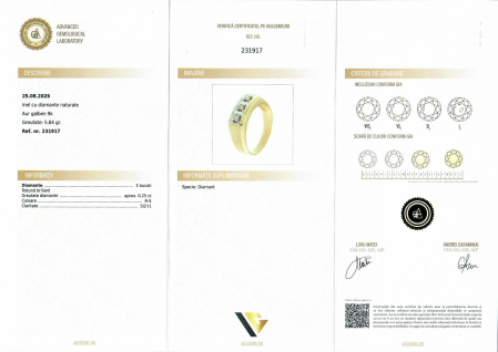 Inel Aur 9k, Diamante 0.25 ct [3]
