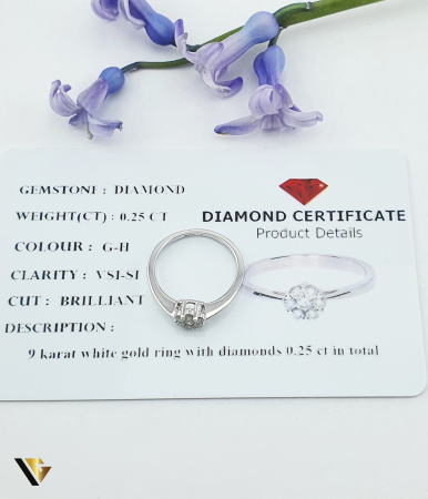 Inel Aur 9K, Diamante 0.25 ct [2]