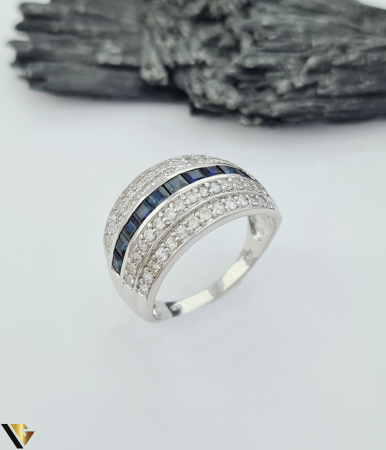 Inele - Inel Aur 9k, Diamante 1.12 ct, Safire