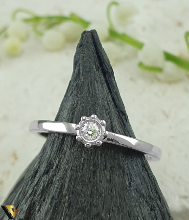 Inel Aur Alb 14k, Diamant 0.04 ct [1]