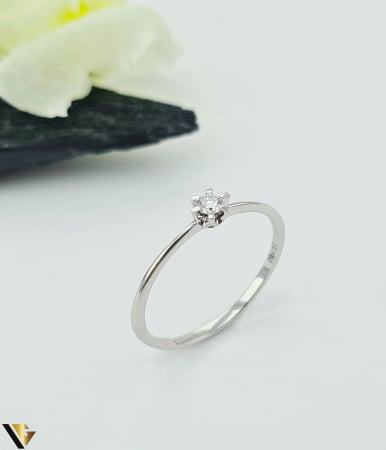 Bijuterii din aur - Inel Aur Alb 14k, Diamant 0.06 ct