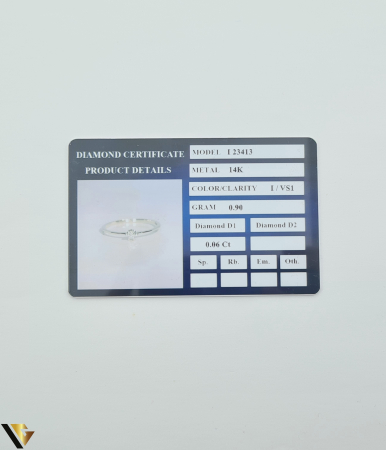 Inel Aur Alb 14k, Diamant 0.06 ct [3]
