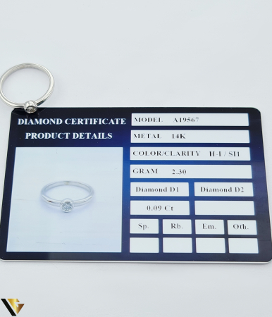 Inel Aur Alb 14k, Diamant 0.09 ct [2]