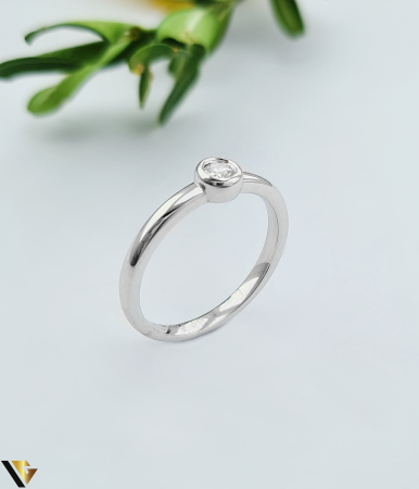 Inele cu diamante - Inel Aur Alb 14k, Diamant 0.09 ct