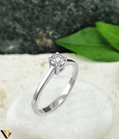 Inele cu diamante - Inel Aur Alb 14k, Diamant 0.09 ct