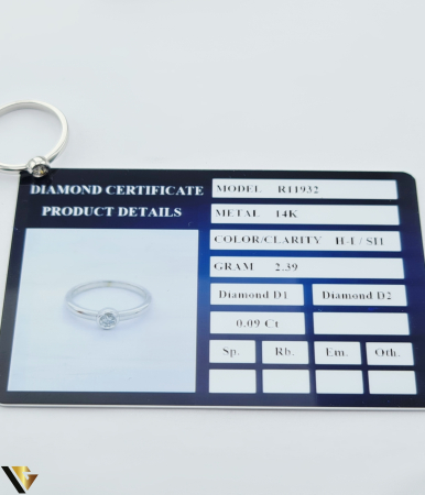 Inel Aur Alb 14k, Diamant 0.09 ct [2]