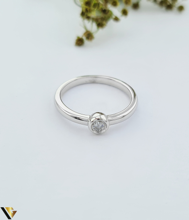 Inel Aur Alb 14k, Diamant 0.09 ct [1]