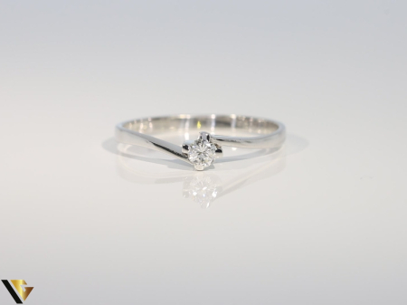 Inel Aur Alb 14k, Diamant 0.11 ct [1]