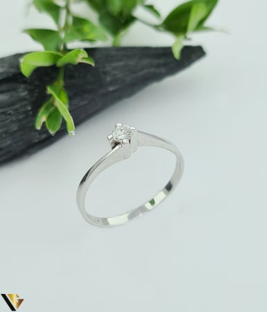 Bijuterii din aur - Inel Aur Alb 14k, Diamant 0.11 ct