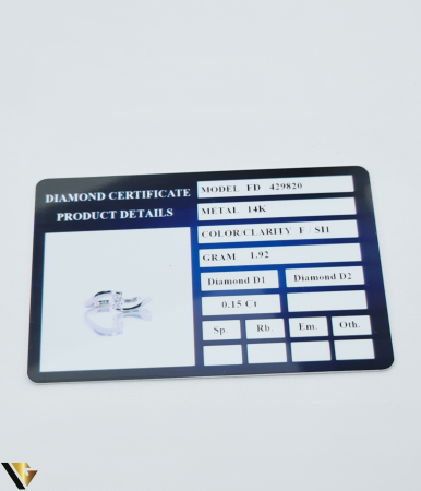 Inel Aur Alb 14k, Diamant 0.15 ct [6]