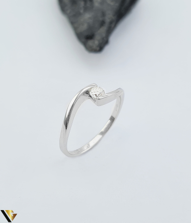 Bijuterii din aur - Inel Aur Alb 14k, Diamant 0.15 ct