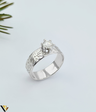 Inele cu diamante - Inel Aur Alb 14k, Diamant 0.46 ct
