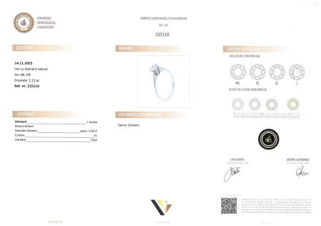 Inel Aur Alb 14k, Diamant 0.50 ct [3]