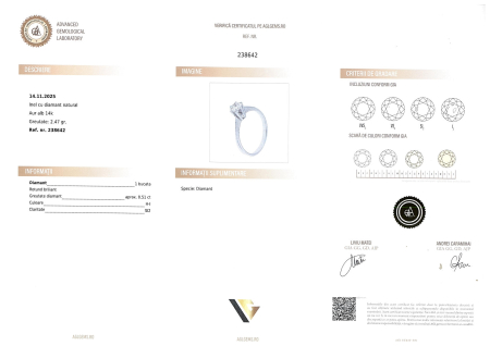 Inel Aur Alb 14k, Diamant 0.51 ct [3]