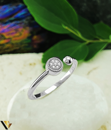 Inele cu diamante - Inel Aur Alb 14k, Diamante 0.02 ct in total