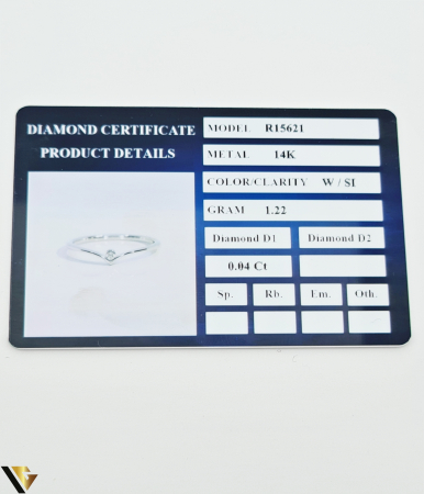 Inel Aur Alb 14k, Diamante 0.04 ct [2]
