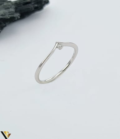 Inele cu diamante - Inel Aur Alb 14k, Diamante 0.04 ct