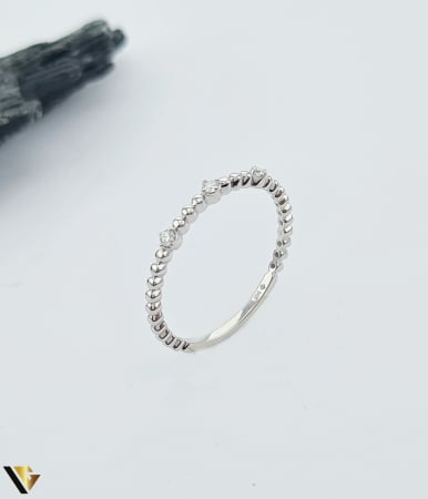 Inele cu diamante - Inel Aur Alb 14k, Diamante 0.05 ct