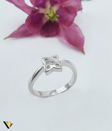 Inele cu diamante - Inel Aur Alb 14k, Diamante 0.05 ct