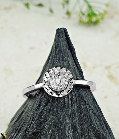 Inel Aur Alb 14k, Diamante 0.08 ct in total [3]
