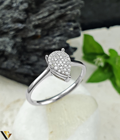 Inele cu diamante - Inel Aur Alb 14k, Diamante 0.08 ct in total