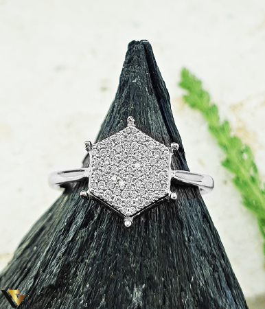 Inel Aur Alb 14k, Diamante 0.14 ct in total [1]