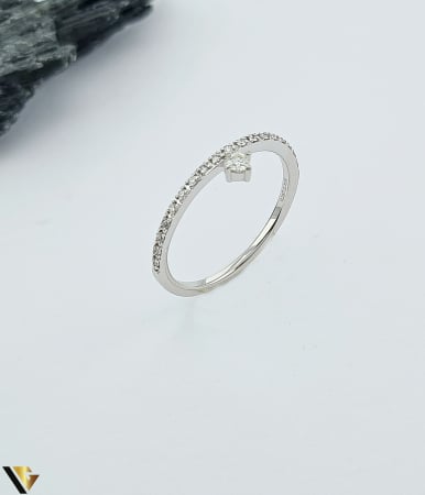 Inele - Inel Aur Alb 14k, Diamante 0.167 ct