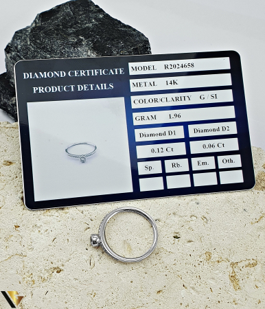 Inel Aur Alb 14k, Diamante 0.18 ct in total [3]