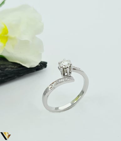Bijuterii din aur - Inel Aur Alb 18k, Diamante 0.27 ct