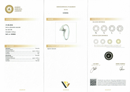 Inel Aur Alb 18k, Diamante 0.27 ct [3]
