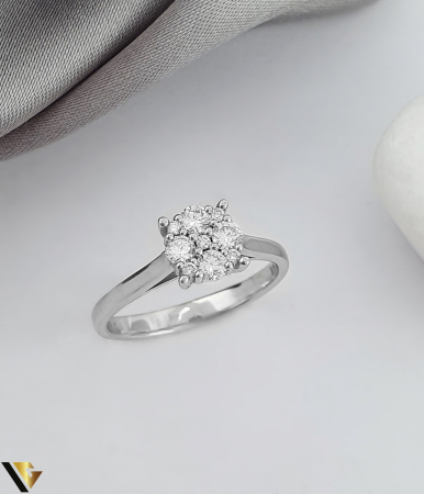 Inele cu diamante - Inel Aur Alb 14k , Diamante 0.33 ct