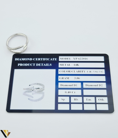 Inel Aur Alb 14k, Diamante 0.40 ct [5]
