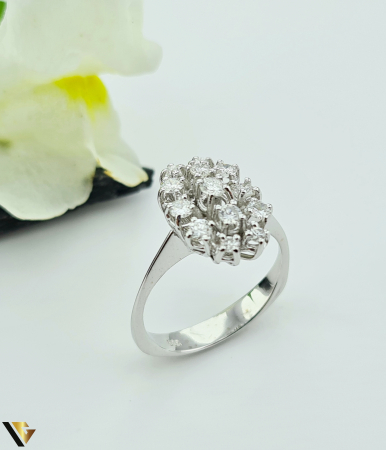 Bijuterii din aur - Inel Aur Alb 14k, Diamante 0.43 ct