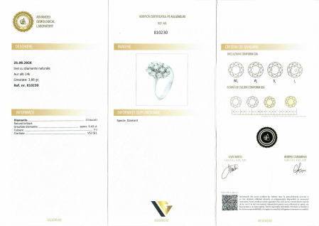 Inel Aur Alb 14k, Diamante 0.43 ct [3]