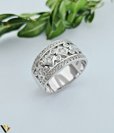 Inele cu diamante - Inel Aur Alb 14k, Diamante 0.56 ct