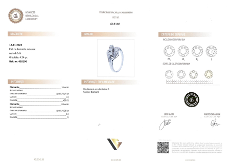 Inel Aur Alb 14k, Diamante 0.72 ct [3]