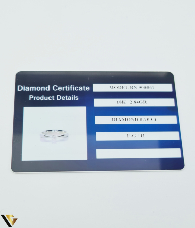 Inel  Aur Alb 18k, Diamant 0.10 ct [5]