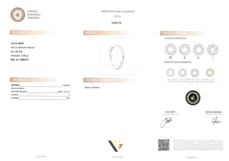 Inel Aur Alb 18k, Diamant 0.13 ct [2]