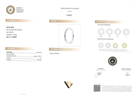 Inel Aur Alb 18k, Diamante 0.23 ct [3]