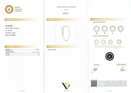 Inel Aur Alb 18k, Diamant 0.25 ct [3]