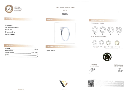 Inel Aur Alb 18k, Diamant 0.28 ct [2]