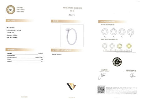 Inel Aur Alb 18k, Diamant 0.29 ct [4]